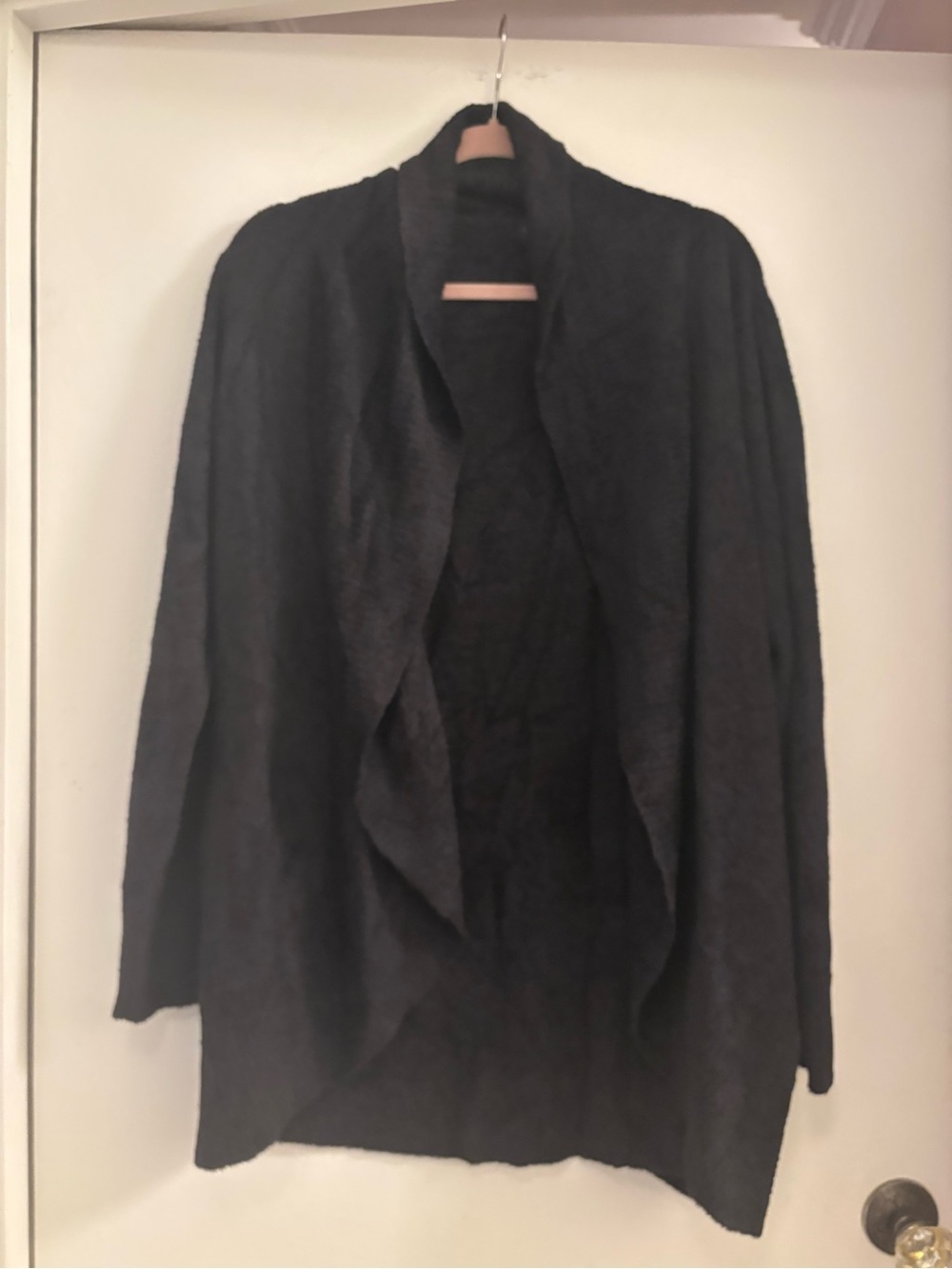 Barefoot dreams black cozy chic lite sweater cardigan l/xl